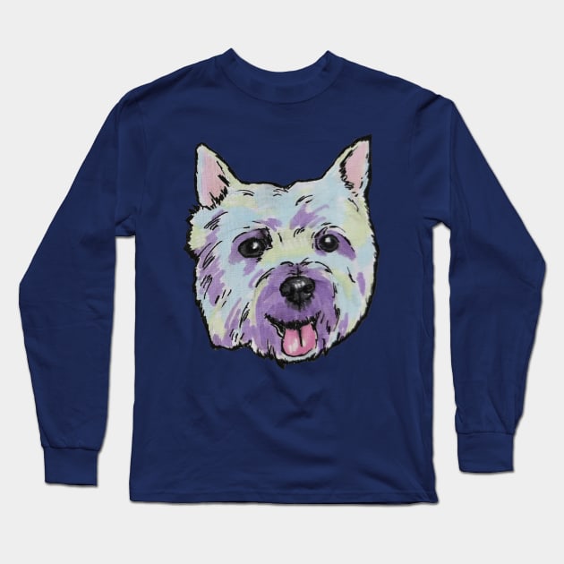 Whimsical Westie Wonder Long Sleeve T-Shirt by NiamhOConnor